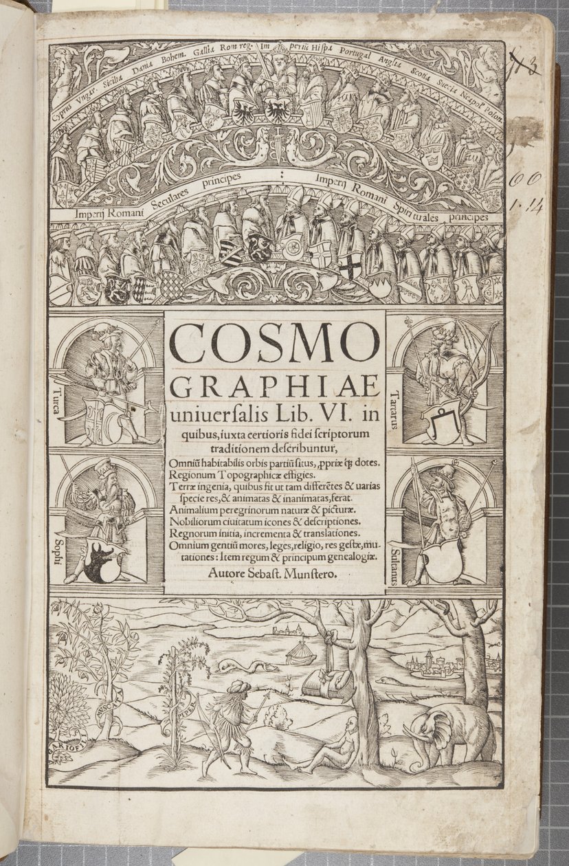 Titelblatt der Cosmographia, 1544 von Sebastian Munster