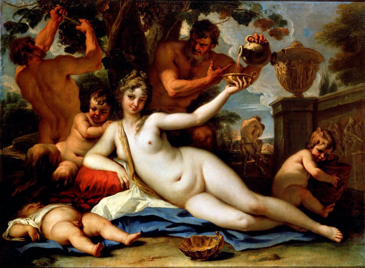 Bacchantin und Satyrn, um 1713 von Sebastiano Ricci