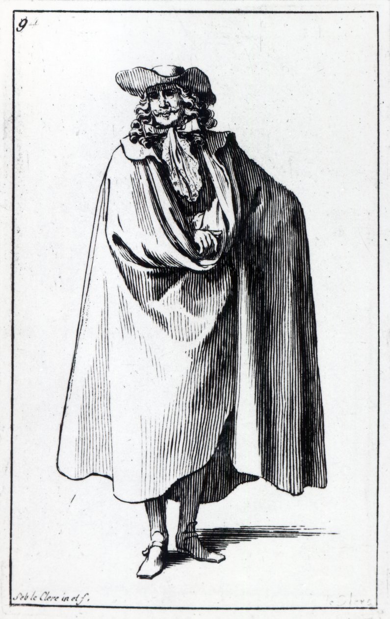 Männliche Kostümillustration von Sebastien I Le Clerc