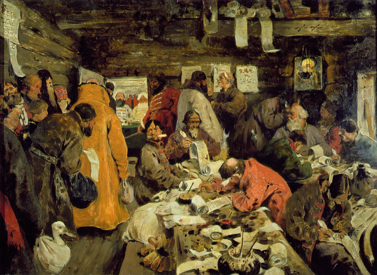 Ein Anwaltsbüro in Moskauer Zeiten, 1907 von Sergej Vasilevic Ivanov