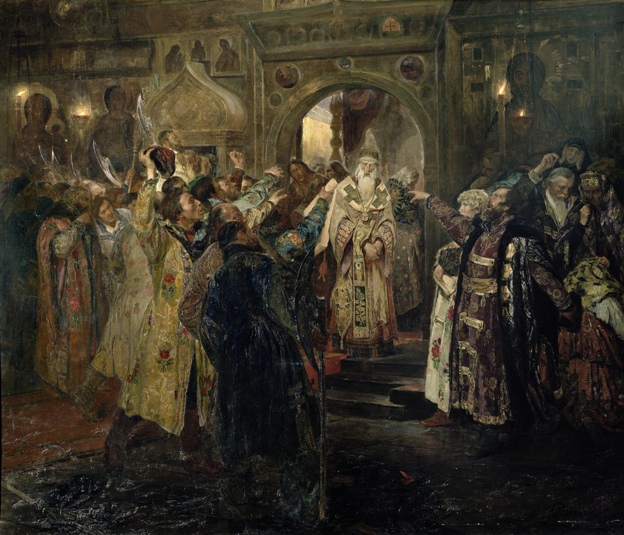 Verhaftung des Metropoliten Philip, 1910 von Sergey Timofeyevich Schelkovy