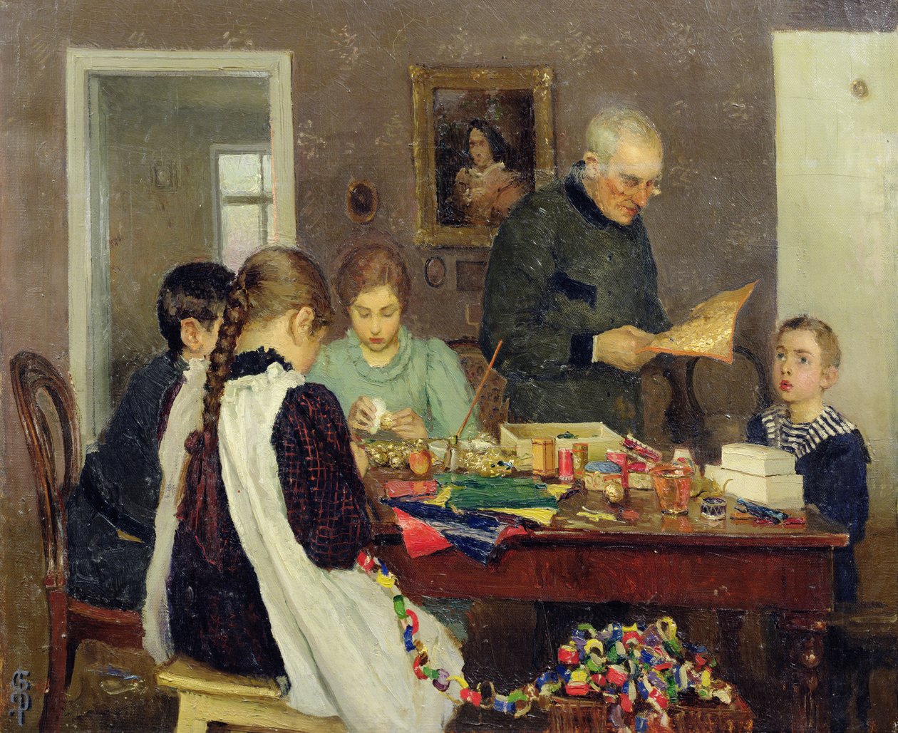 Vorbereitung auf Weihnachten, 1896 von Vasily Sergeyevich Dosekin