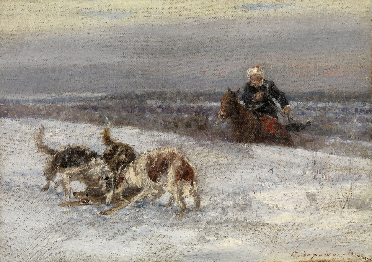 Jagdszene von Sergey Semyonovich Voroshilov