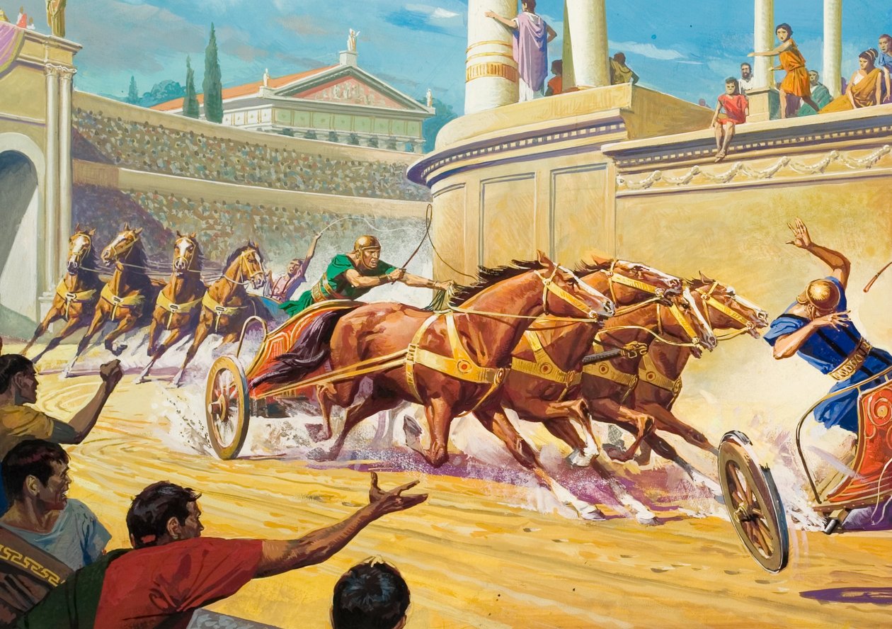 Wagenrennen im Circus Maximus von Severino Baraldi