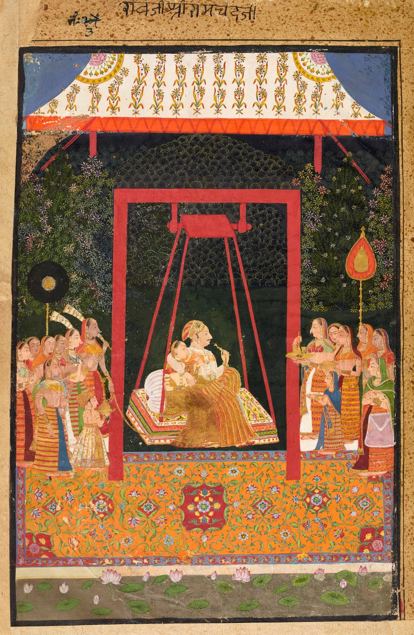 Rao Ram Chandra von Bedla auf einer Schaukel von Shahji