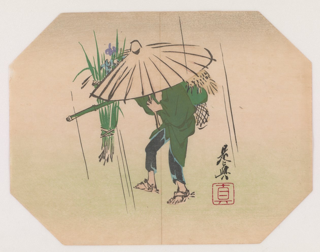 Ein Fächerdruckdesign von Shibata Zeshin