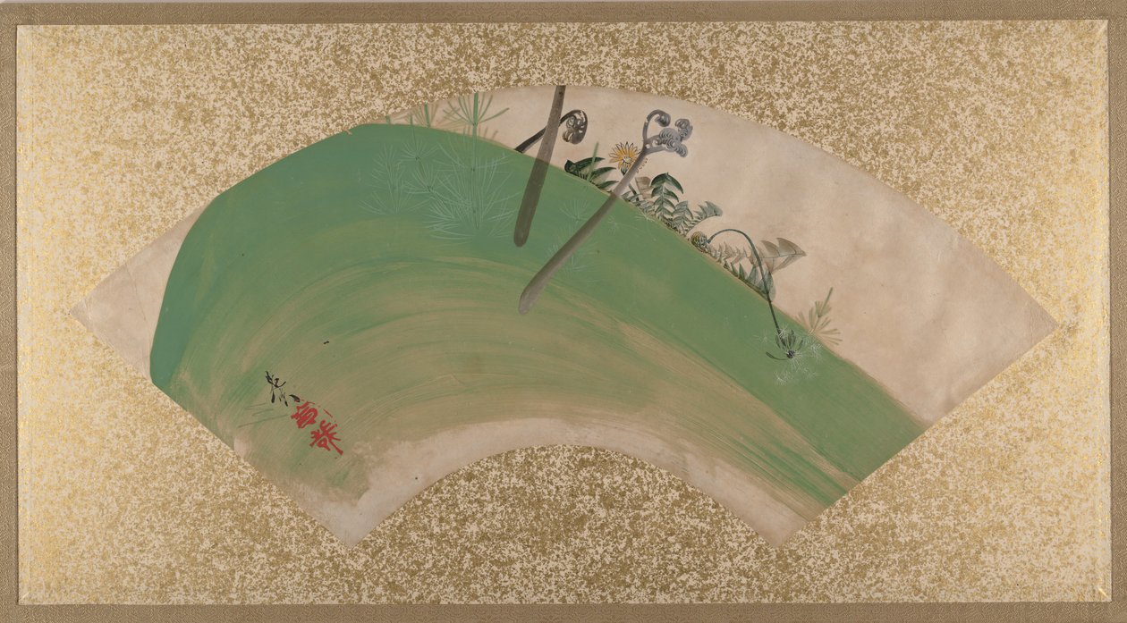 Blumen auf Gras, spätes 19. Jahrhundert von Shibata Zeshin