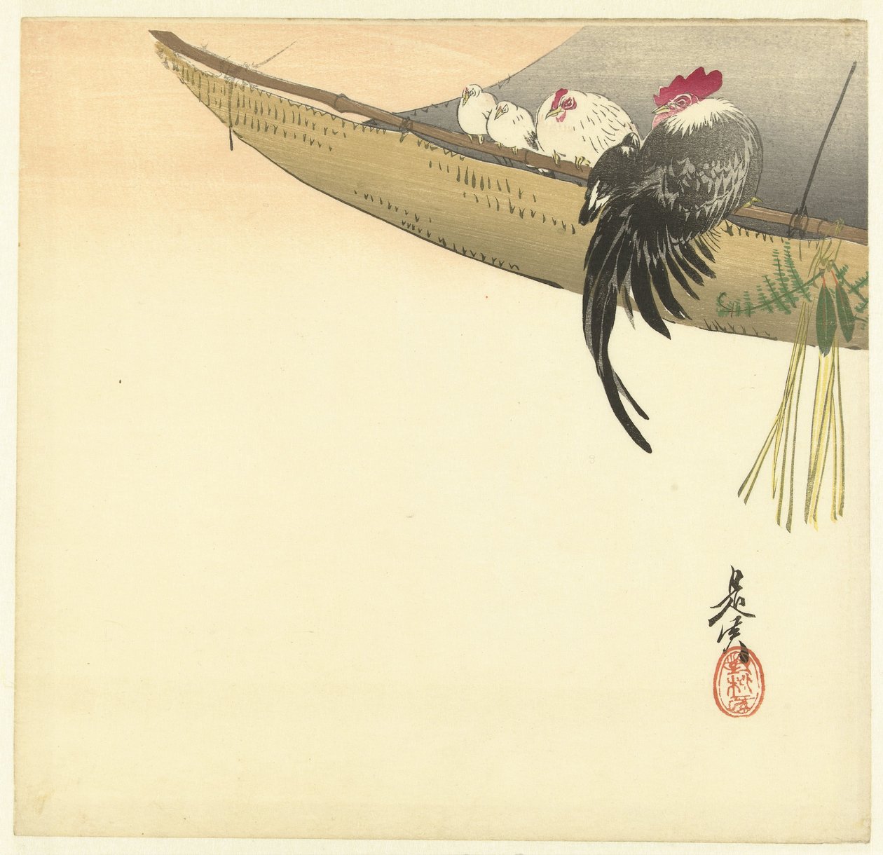 Neujahrstag im Jahr des Hahns von Shibata Zeshin