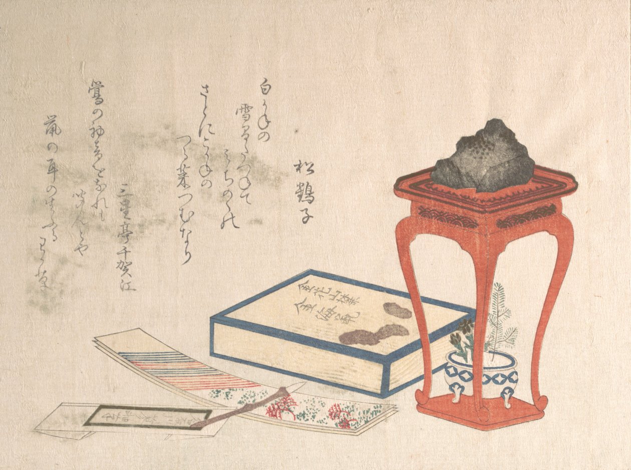 Ständer, Kasten und Schreibpapier, wahrscheinlich 1816 von Shinsai