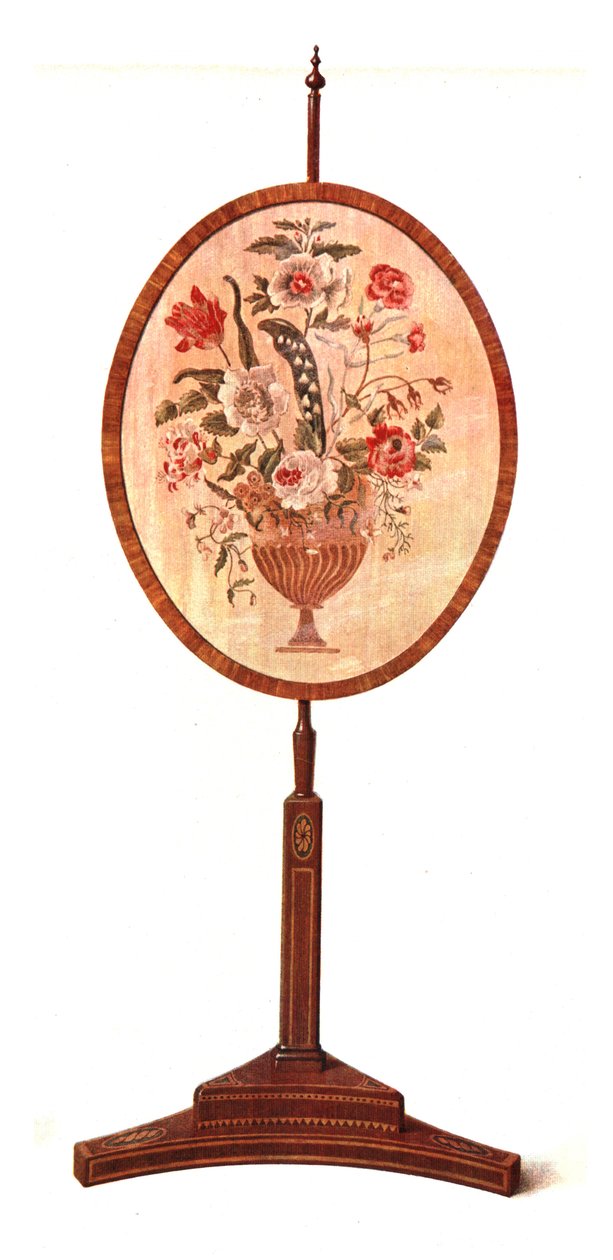 Intarsien-Mahagoni-Pole-Screen, 1908 von Shirley Charles Llewellyn Slocombe