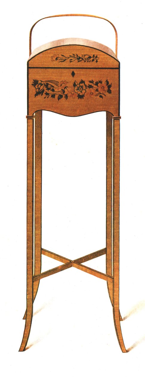 Bemalter Satinholz-Arbeitstisch, 1908 von Shirley Charles Llewellyn Slocombe