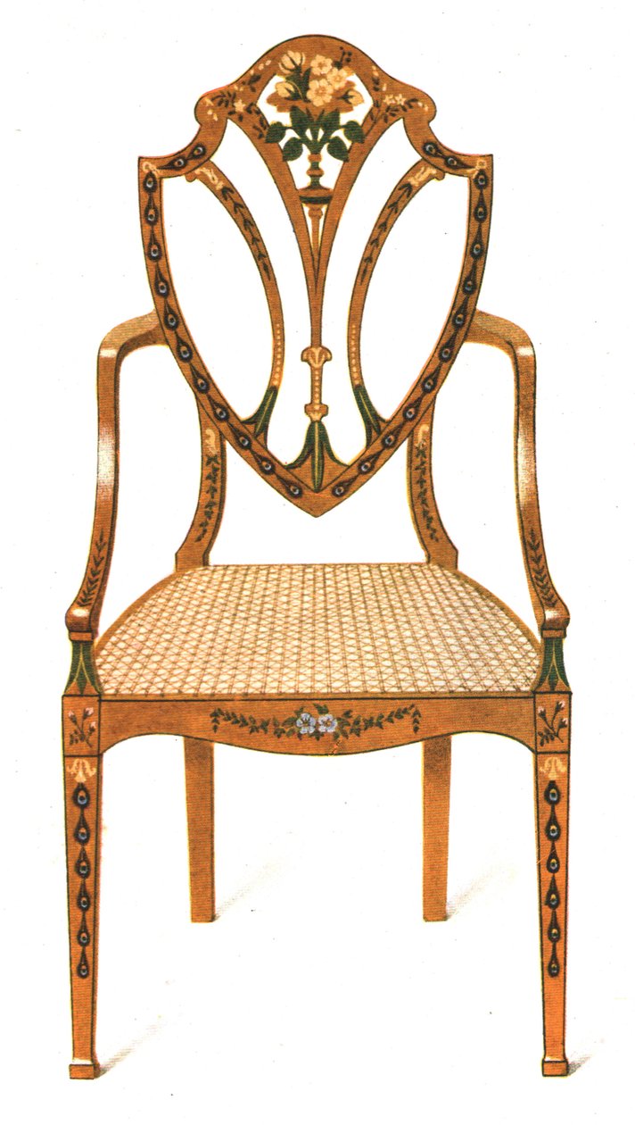 Bemalter Satinholzstuhl, 1908 von Shirley Charles Llewellyn Slocombe