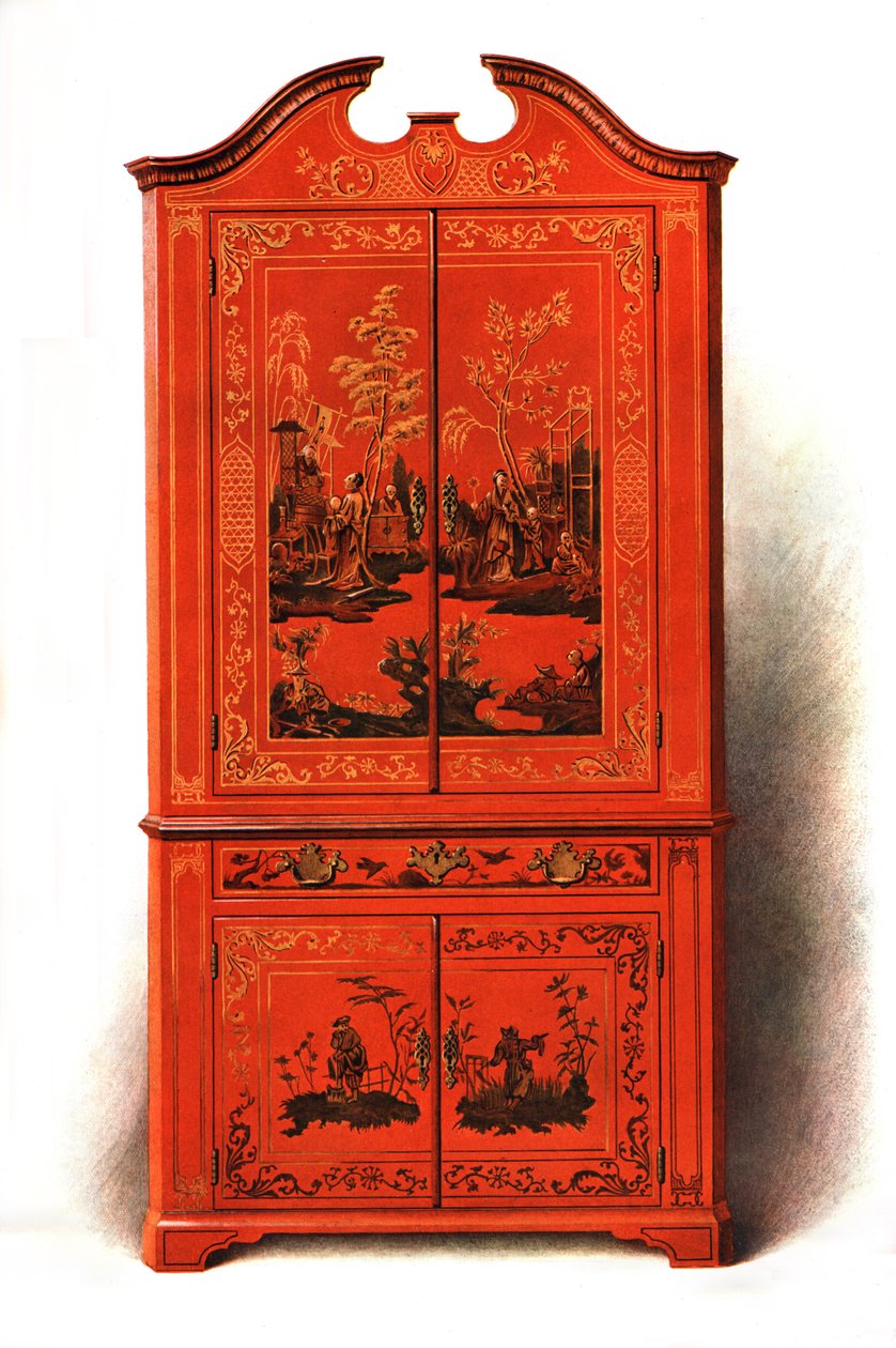Roter Lackschrank, 1907-1908 von Shirley Charles Llewellyn Slocombe