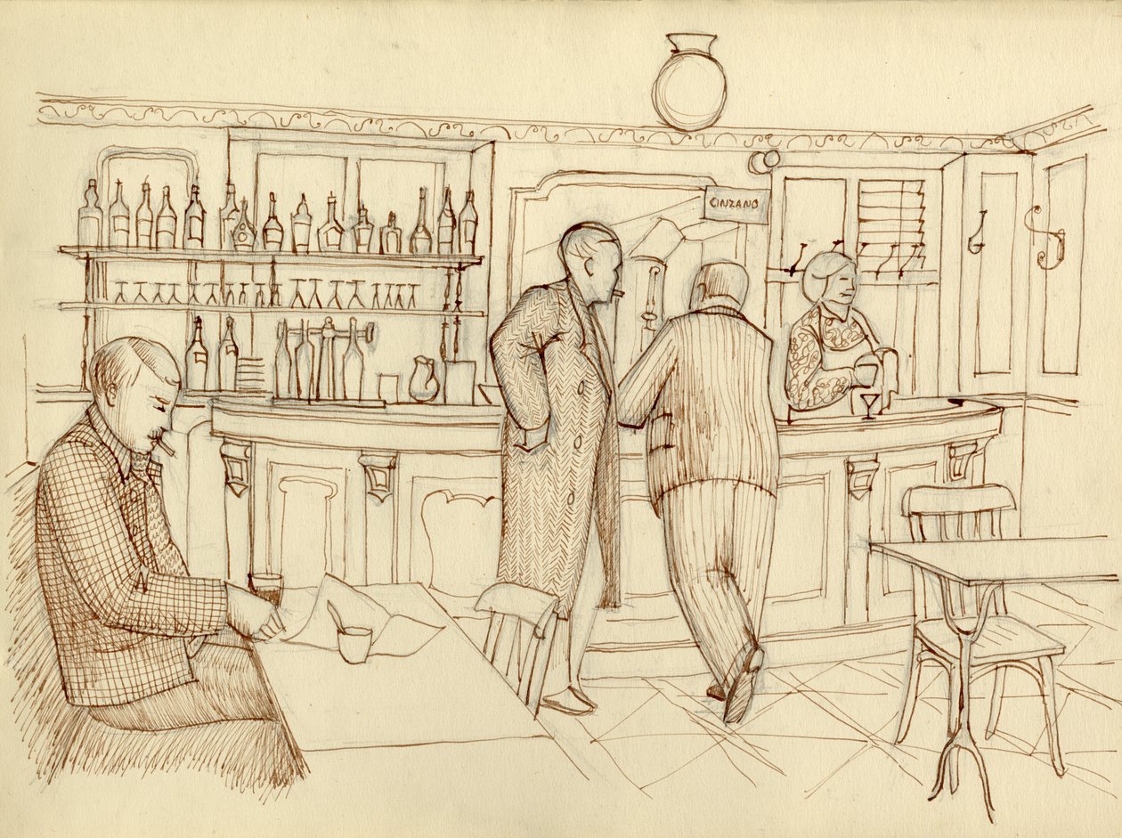 Café-Szene, Paris, Frankreich, um 1951 von Shirley Markham