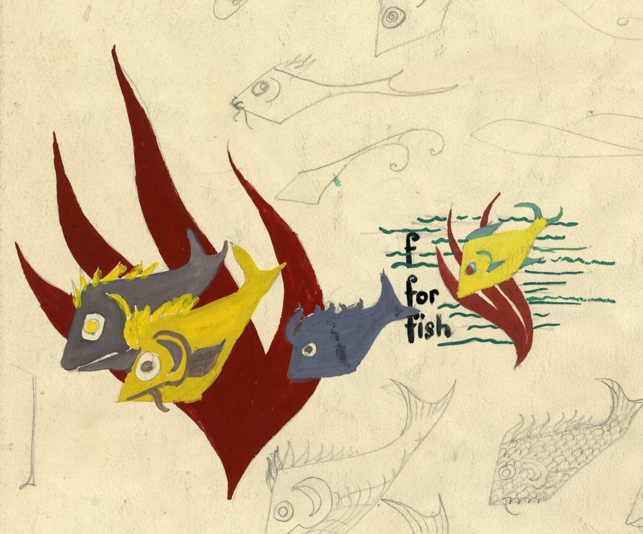Fischillustration, ca. 1950 von Shirley Markham