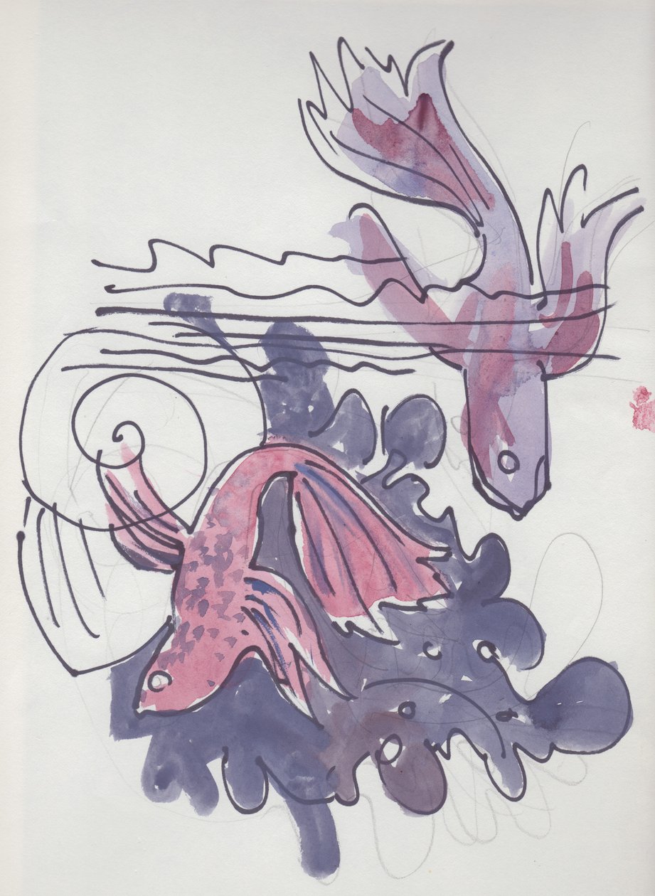 Fischstudie, um 1970 von Shirley Markham