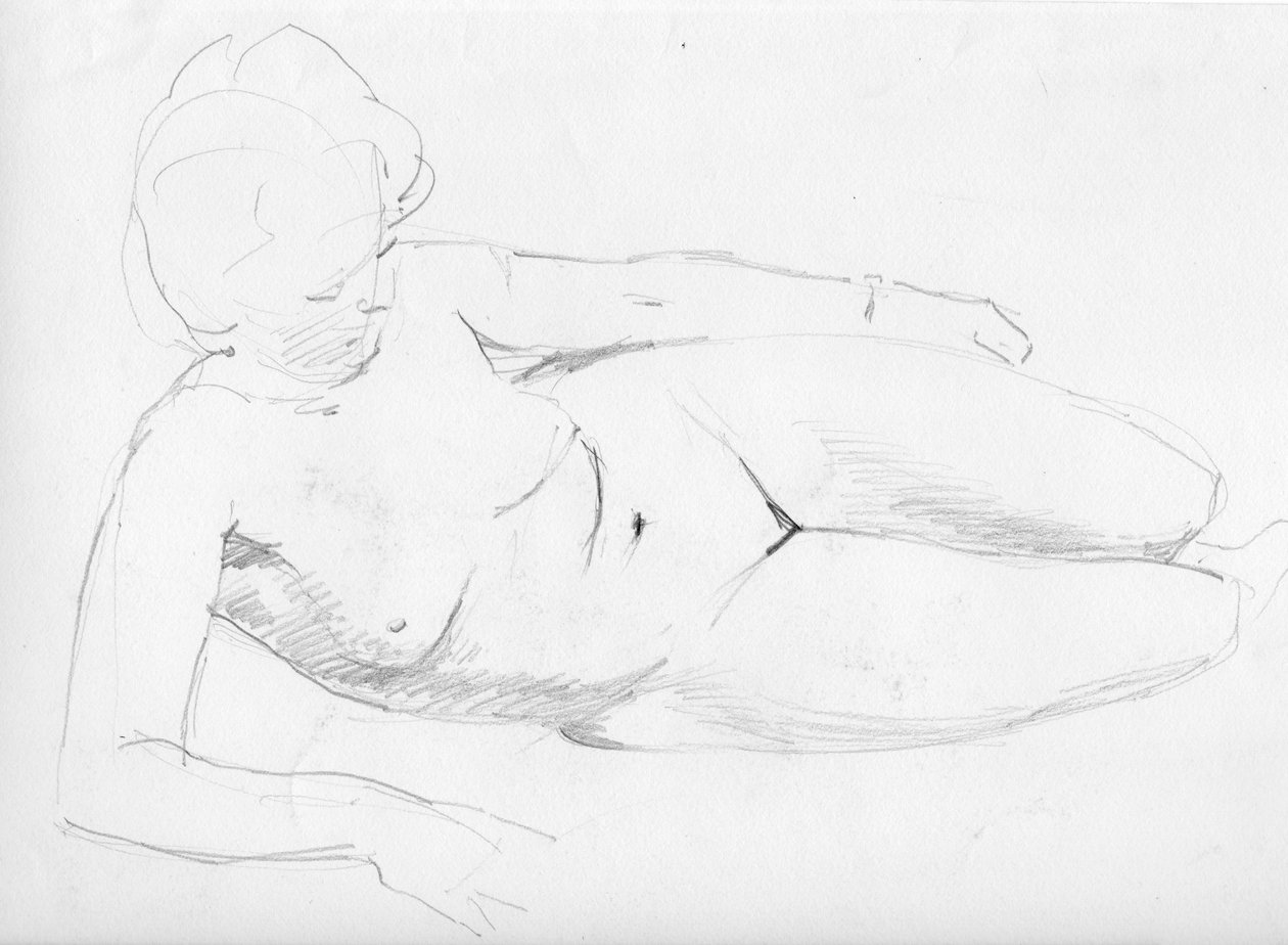 Nackte Frau liegend, ca. 1950 von Shirley Markham
