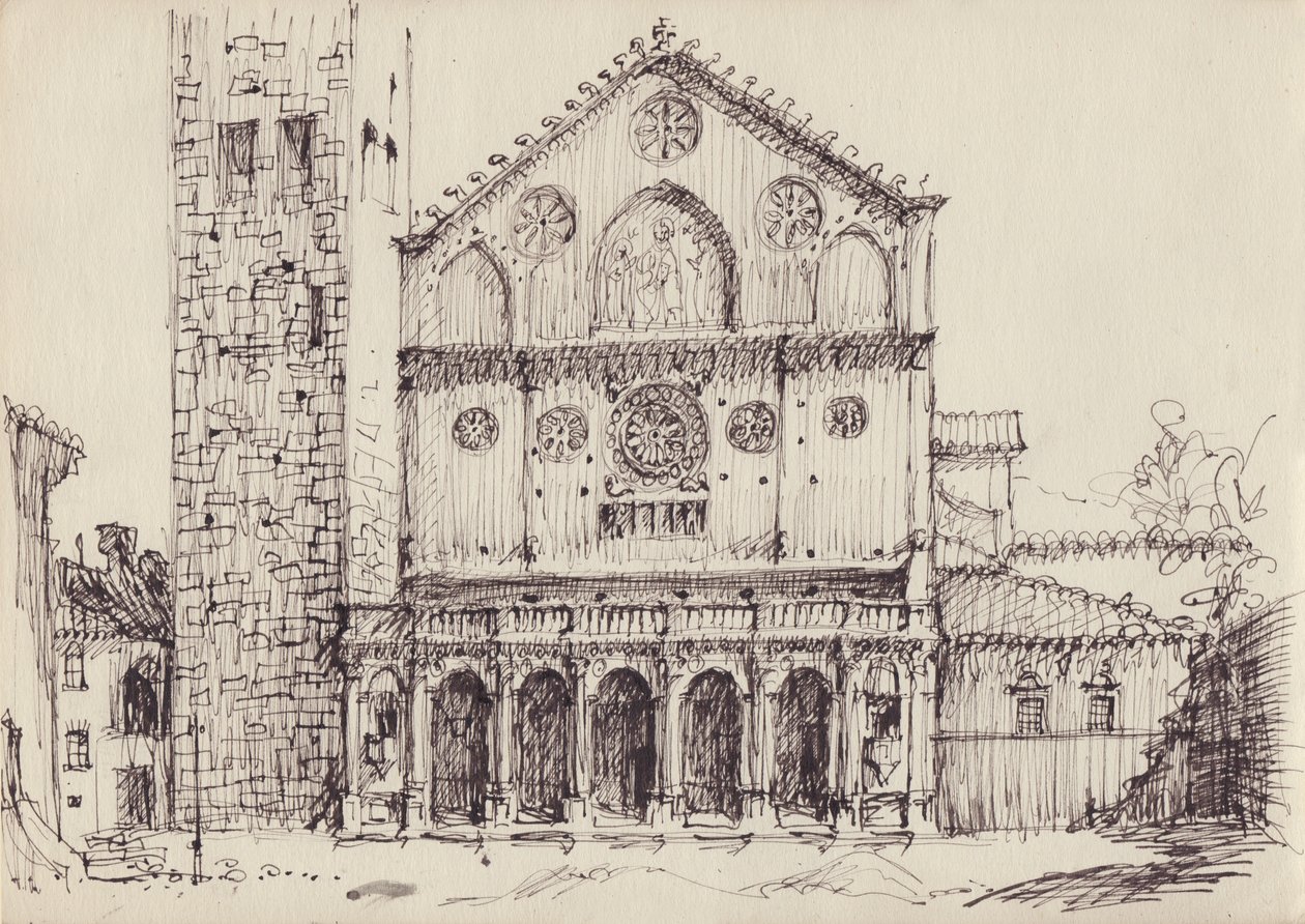 Romanische Kirche, Italien, ca. 1950 von Shirley Markham