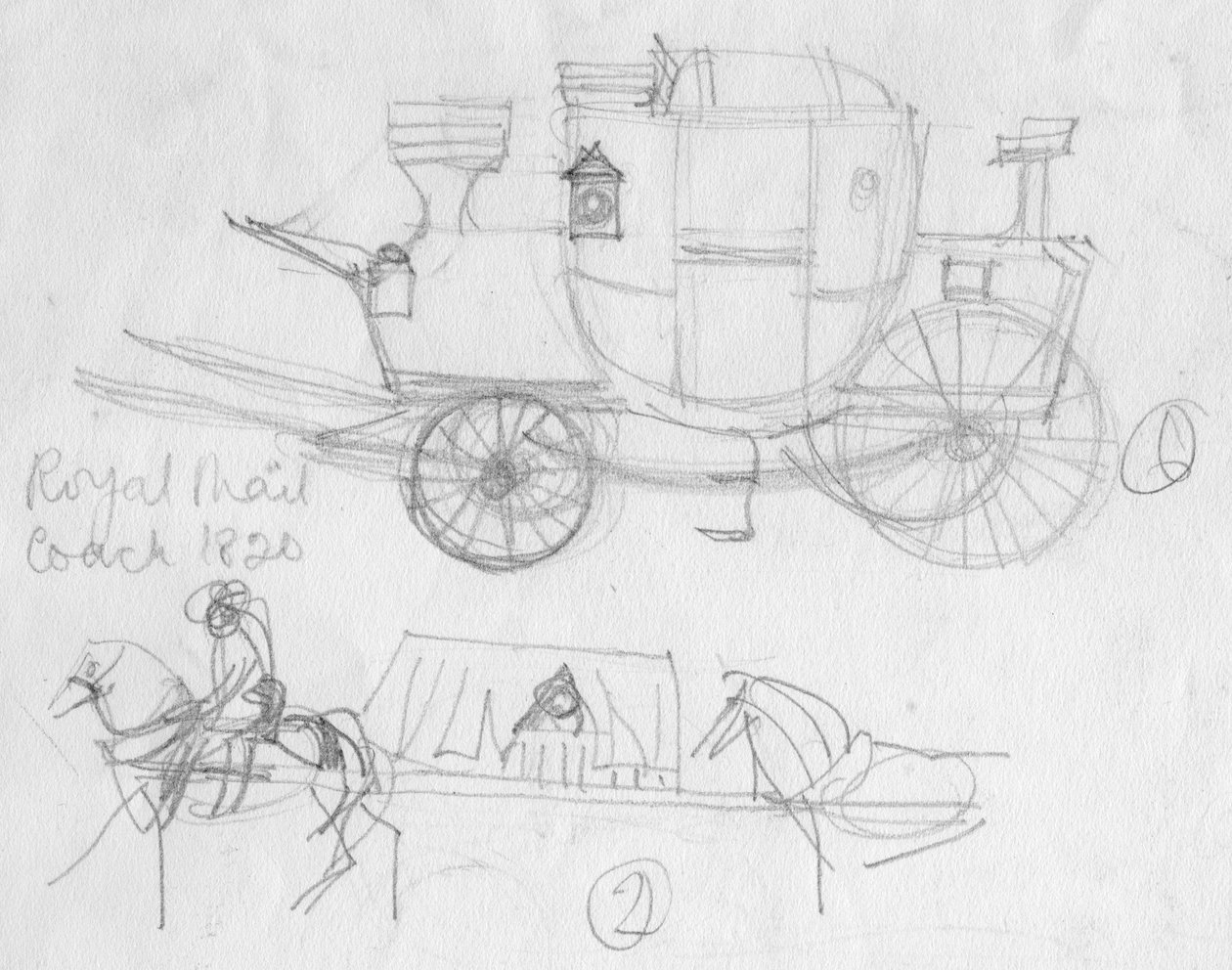 Royal Mail Coach, 1820, ca. 1950 von Shirley Markham