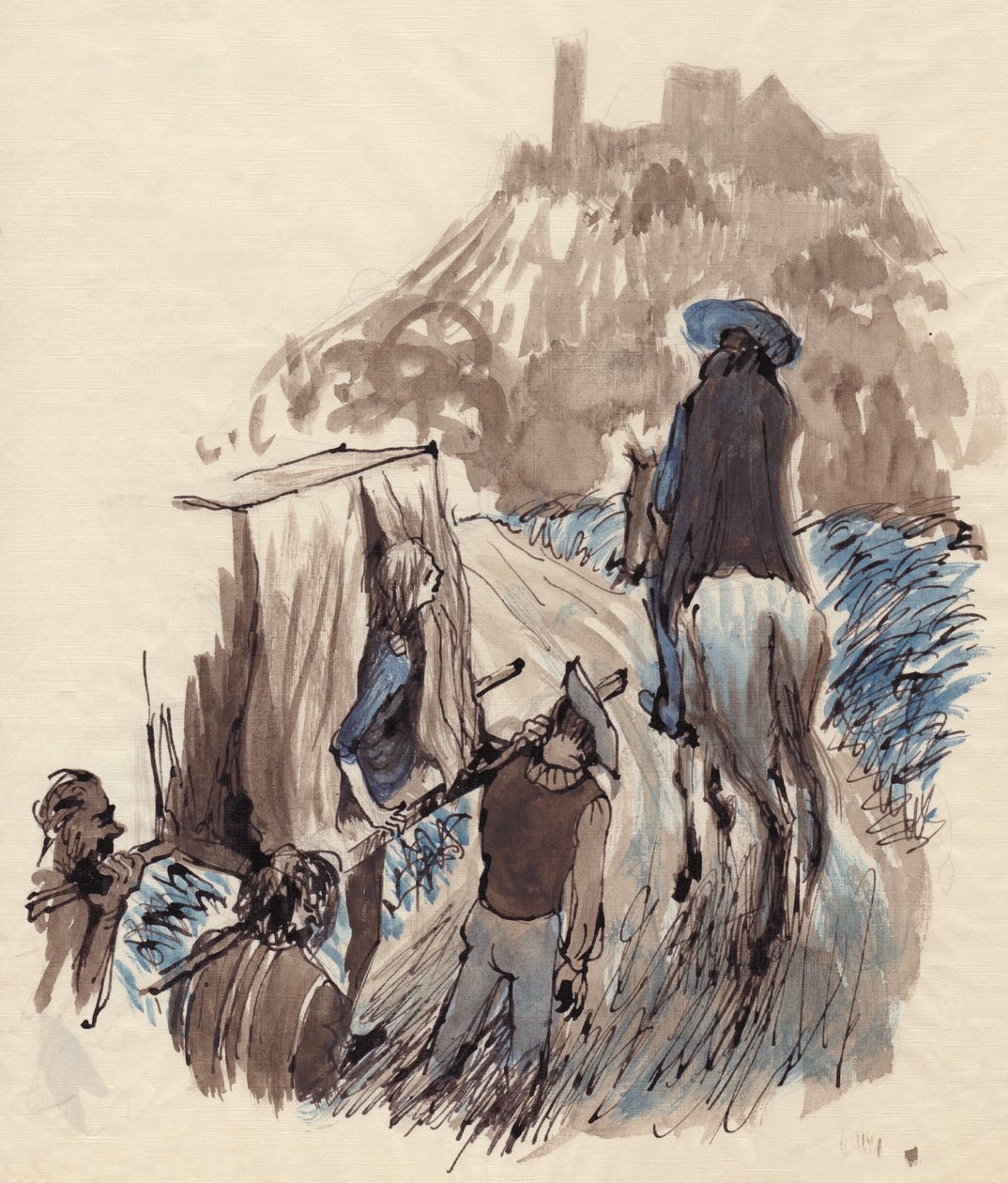 Frau in einer Sänfte, um 1950 von Shirley Markham