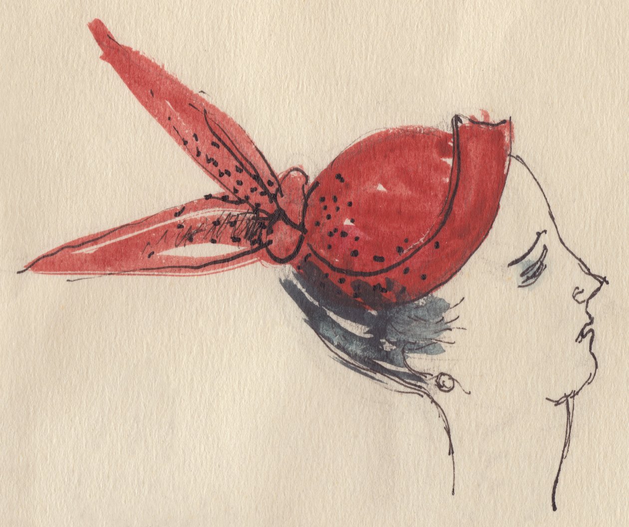 Frau mit rotem Hut von Shirley Markham