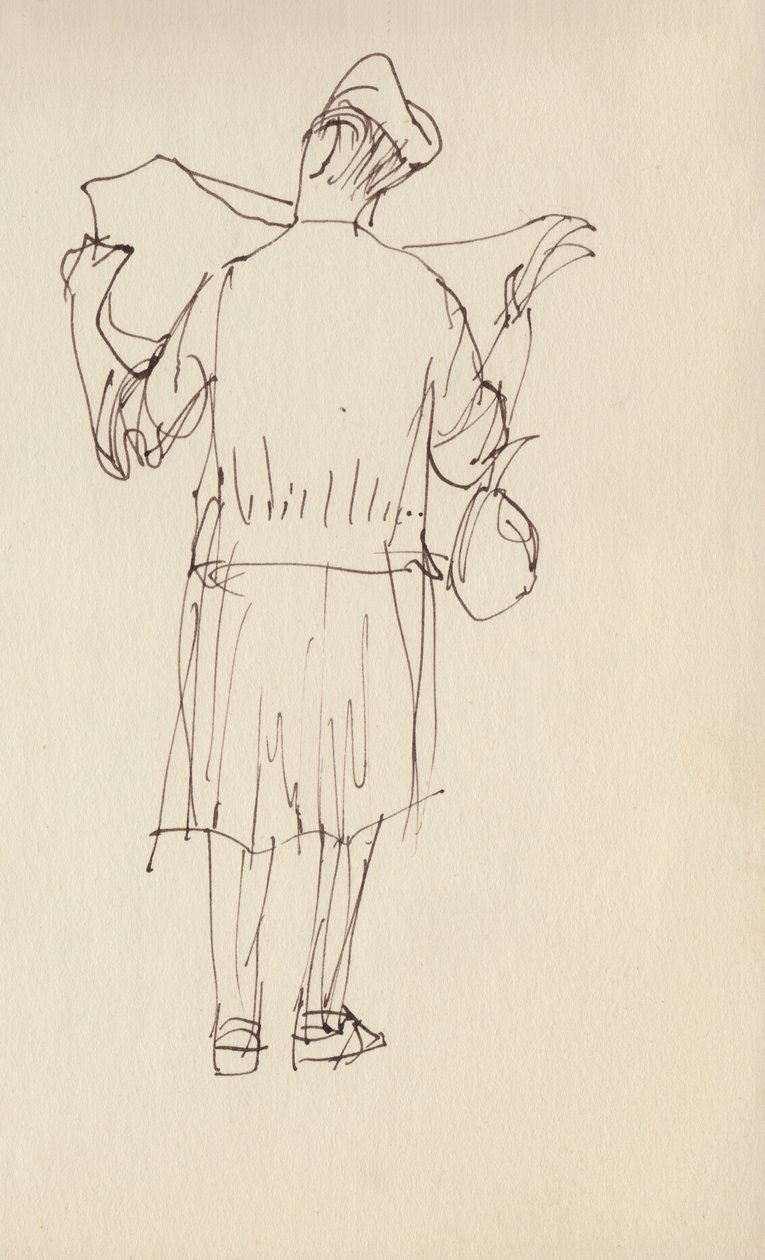 Frau liest eine Zeitung, ca. 1950 von Shirley Markham
