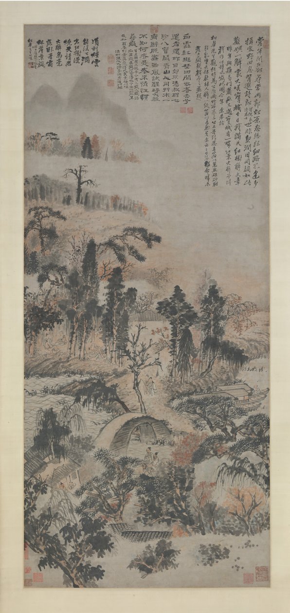 Betrunken im Herbstwald, ca. 1702 von Shitao