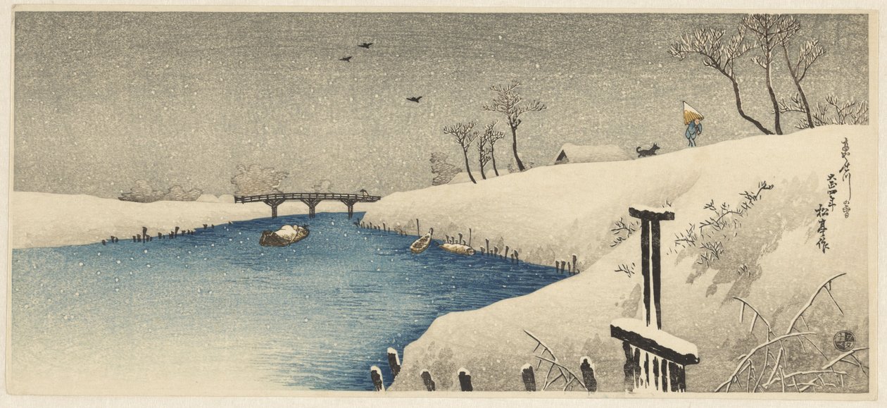 Schnee am Ayase Fluss von Shōtei Takahashi