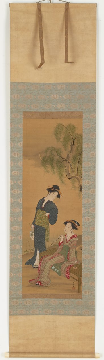 Zwei Frauen unter einem Weidenbaum von Shunsho