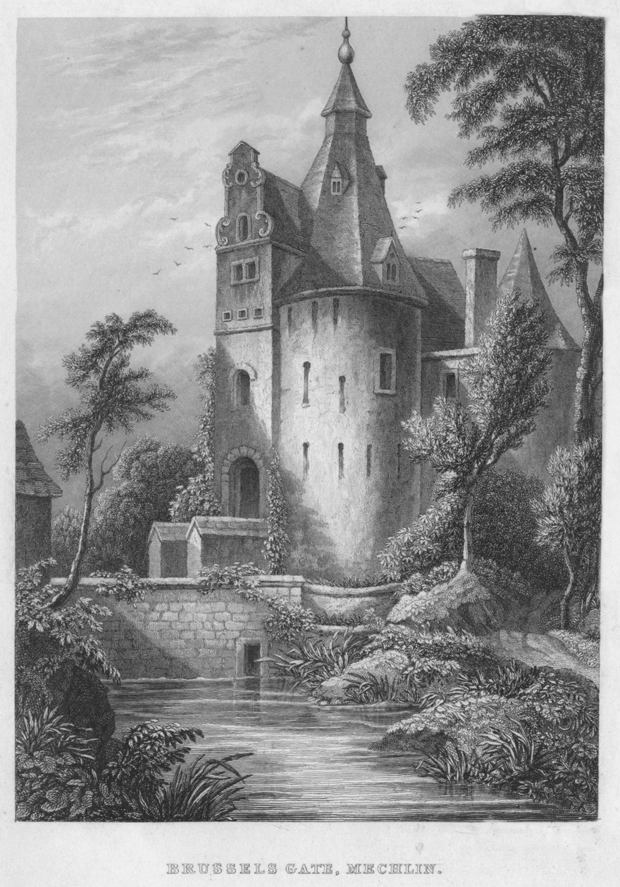 Brüsseler Tor, Mecheln, 1850 von Shury and Son