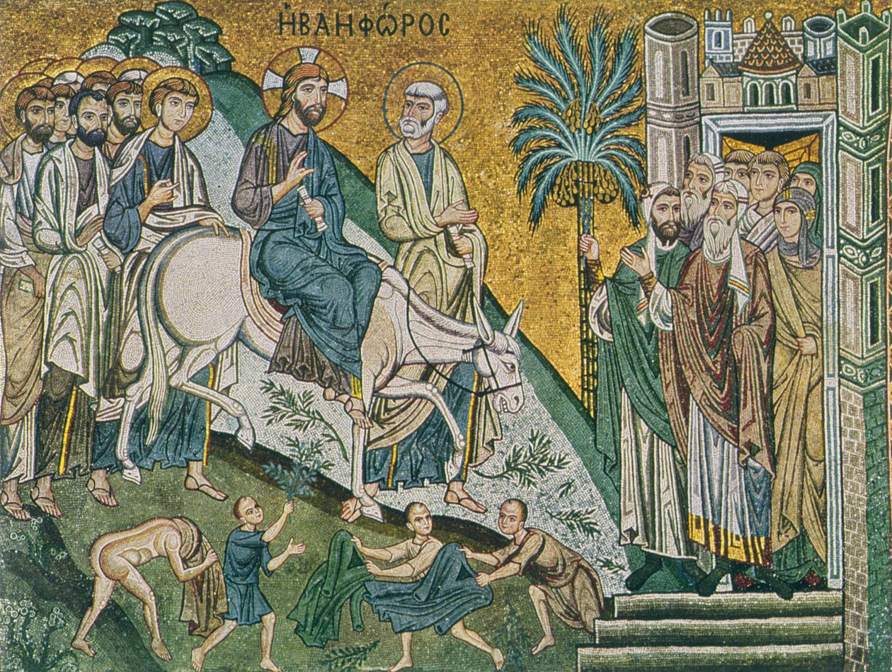 Einzug in Jerusalem (Mosaik) von Sicilian School