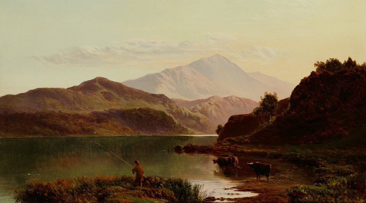 Angeln auf dem See von Sidney Richard Percy