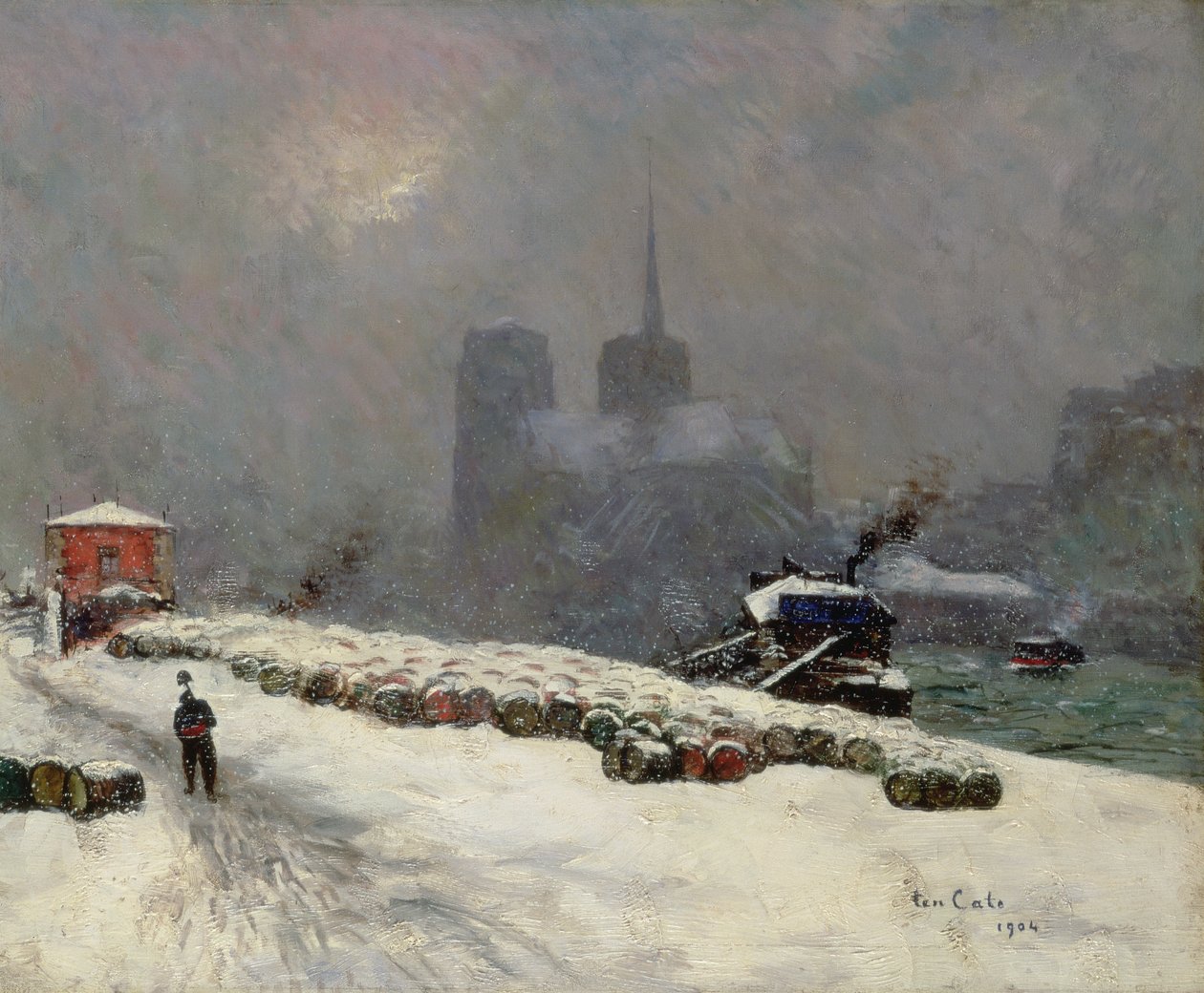 Notre Dame im Schnee, 1904 von Siebe Johannes Ten Kate
