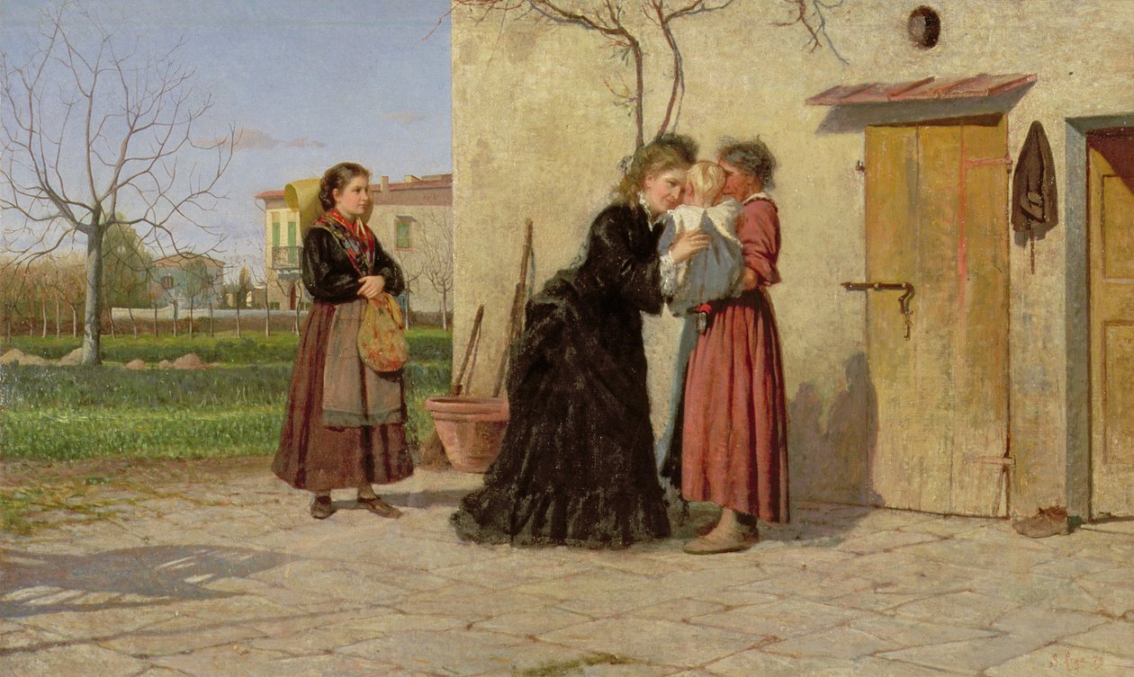 Besuch bei der Amme von Silvestro Lega