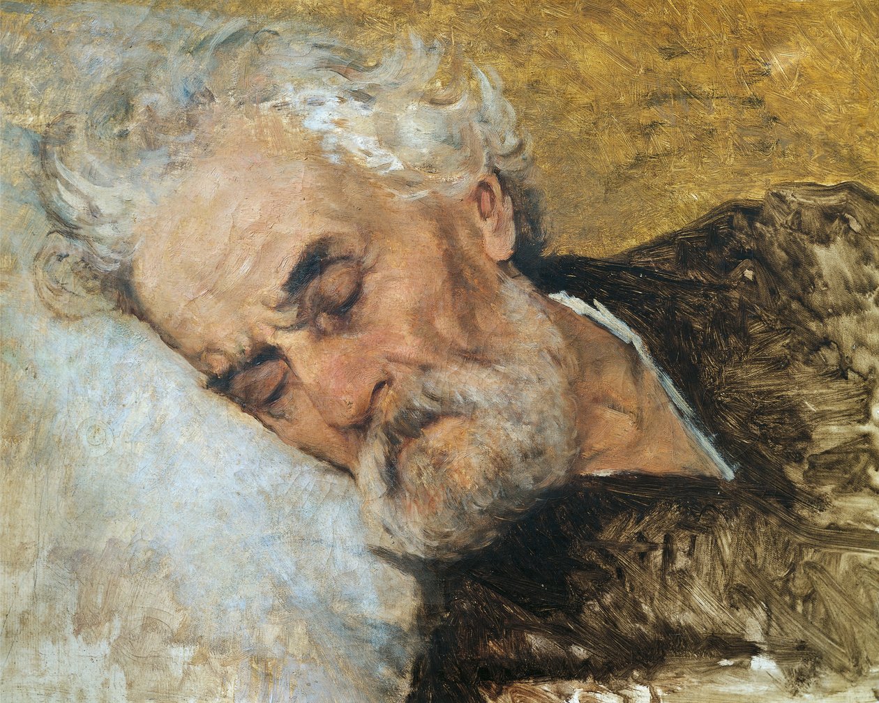 Giuseppe Mazzini im Sterben von Silvestro Lega