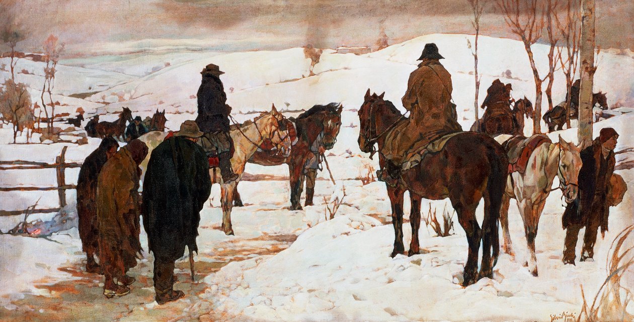 Abreise der Reiter von Silvio Bicchi
