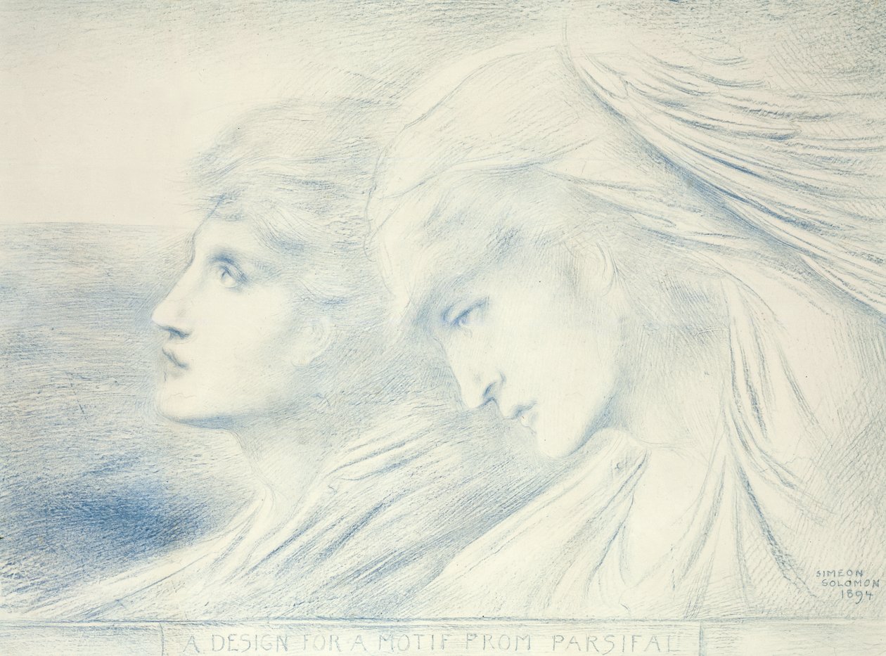 Ein Entwurf für ein Motiv aus Parsifal, 1894 von Simeon Solomon