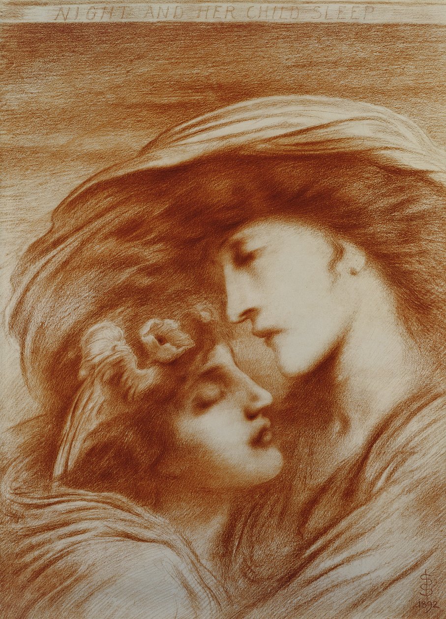 Nacht und ihr Kind Schlaf, 1892 von Simeon Solomon