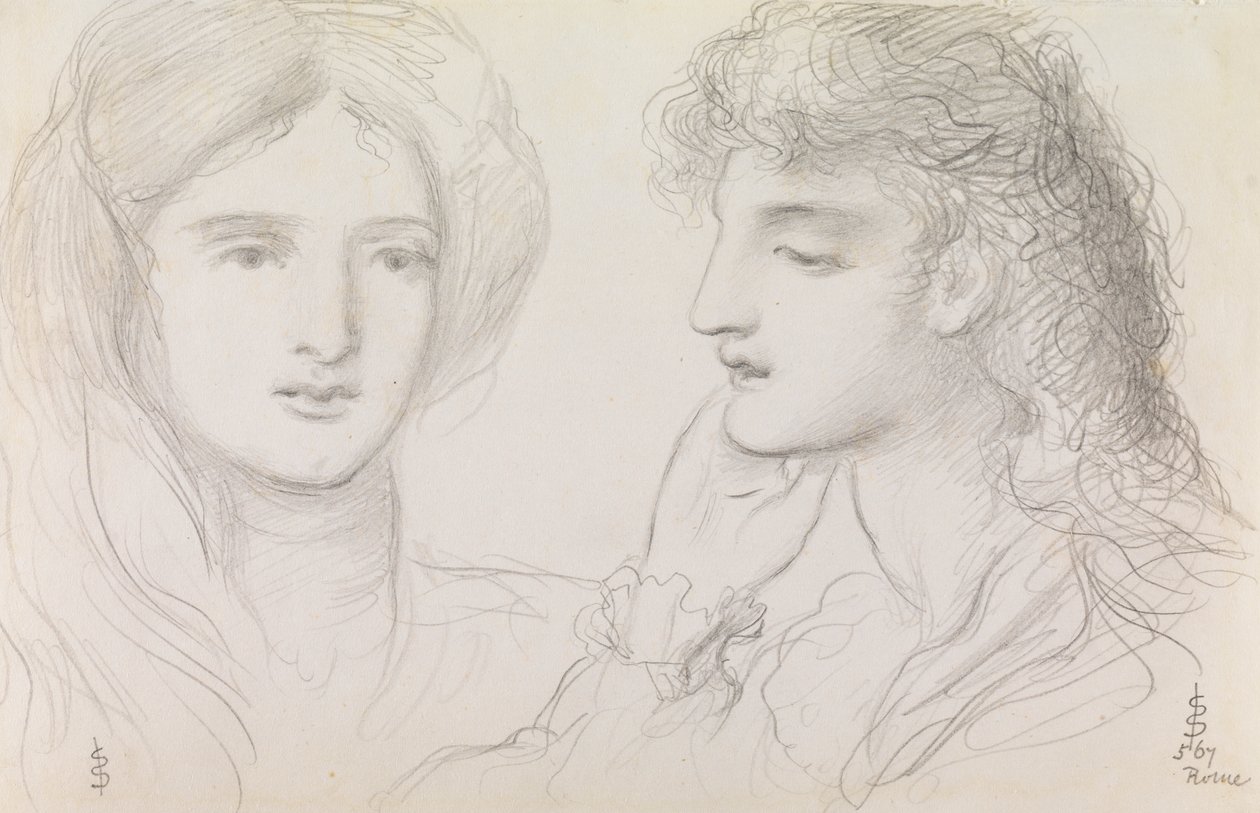 Studien eines Mädchens, 1867 von Simeon Solomon