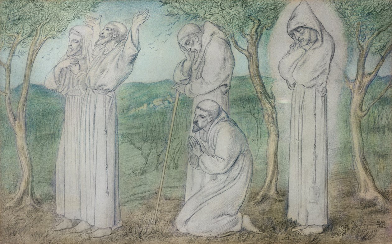 Eine Gruppe von Franziskanermönchen von Simeon Solomon