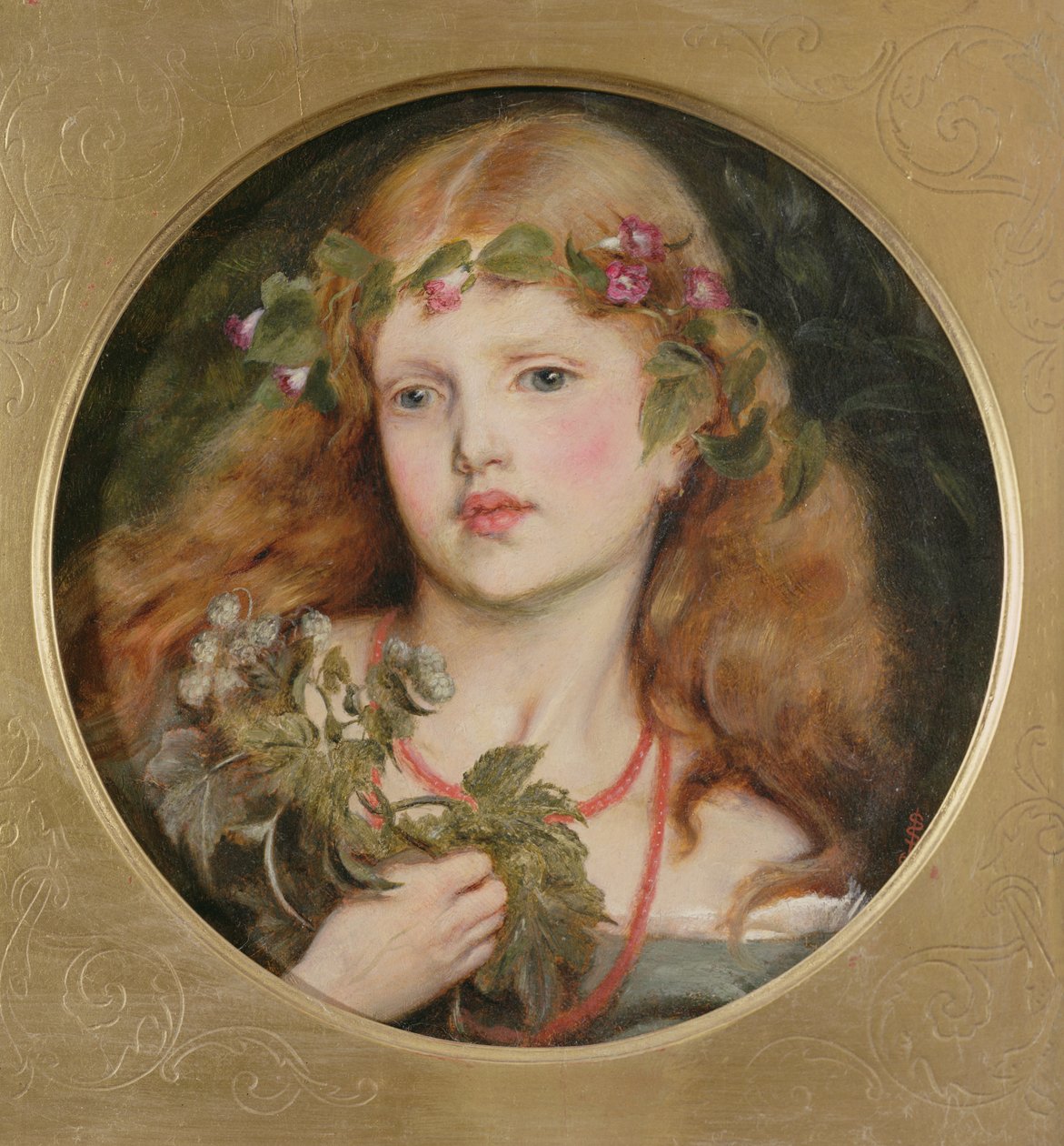 Studie eines Mädchenkopfes, 1863 von Simeon Solomon
