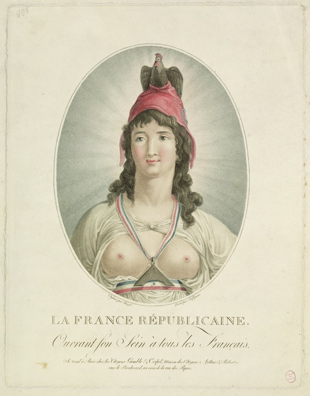 Der französische Republikaner, graviert von A. Clement von Louis Simon Boizot