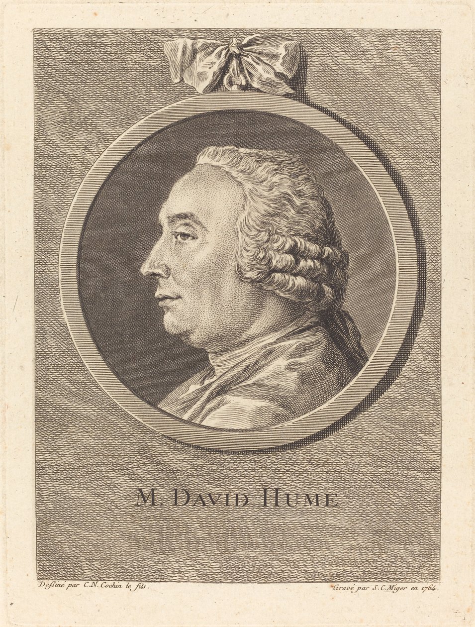 M. David Hume von Simon Charles Miger after Charles Nicolas Cochin II