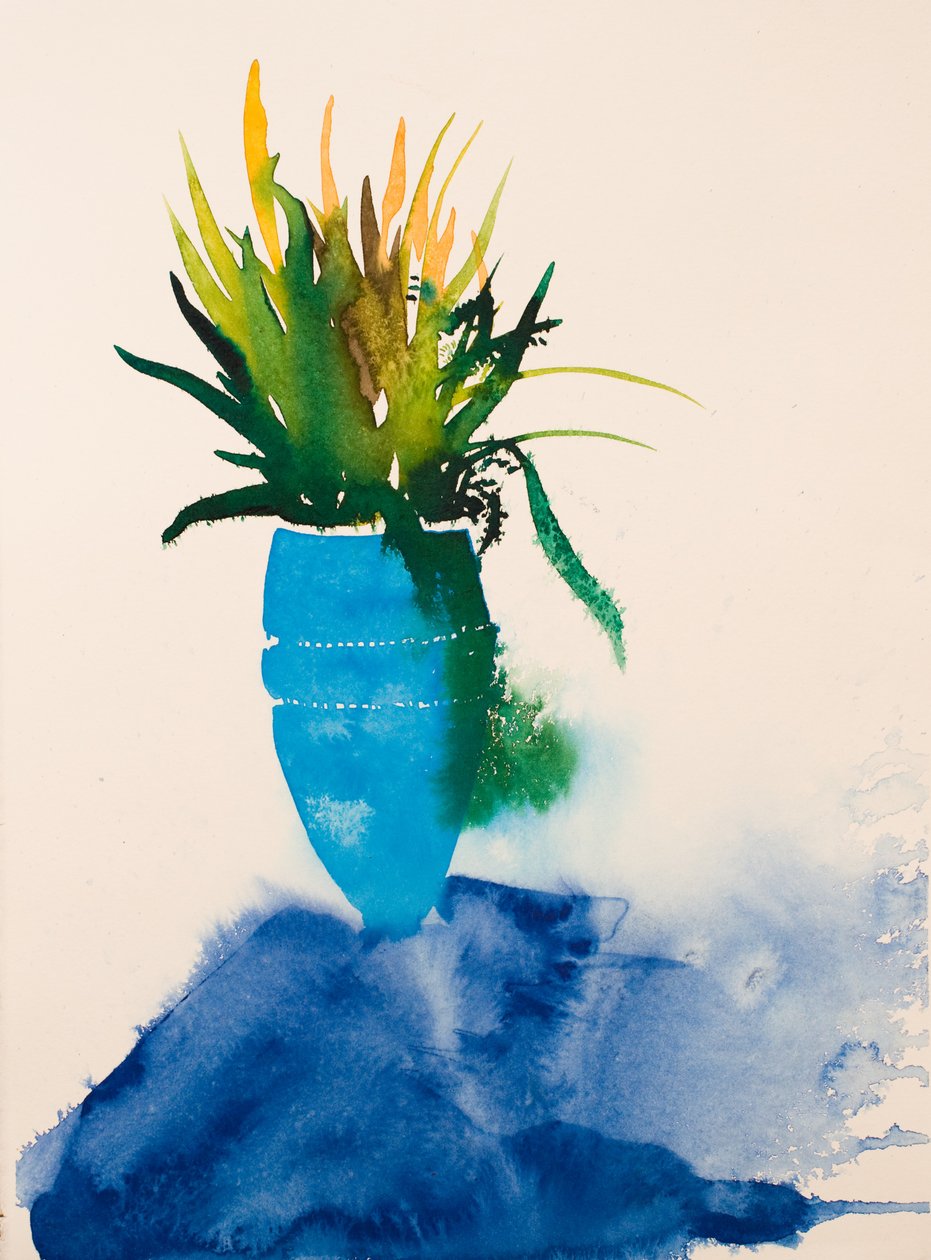 Blaues Vase, 2016 von Simon Fletcher