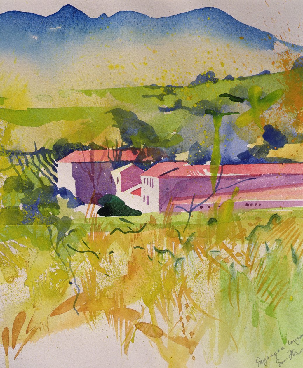 Landschaft bei Coujan, 2004 von Simon Fletcher
