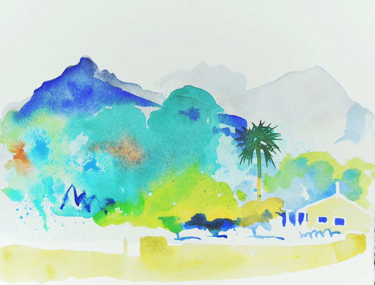 Straße nach Soller, 2015 (Aquarell) von Simon Fletcher