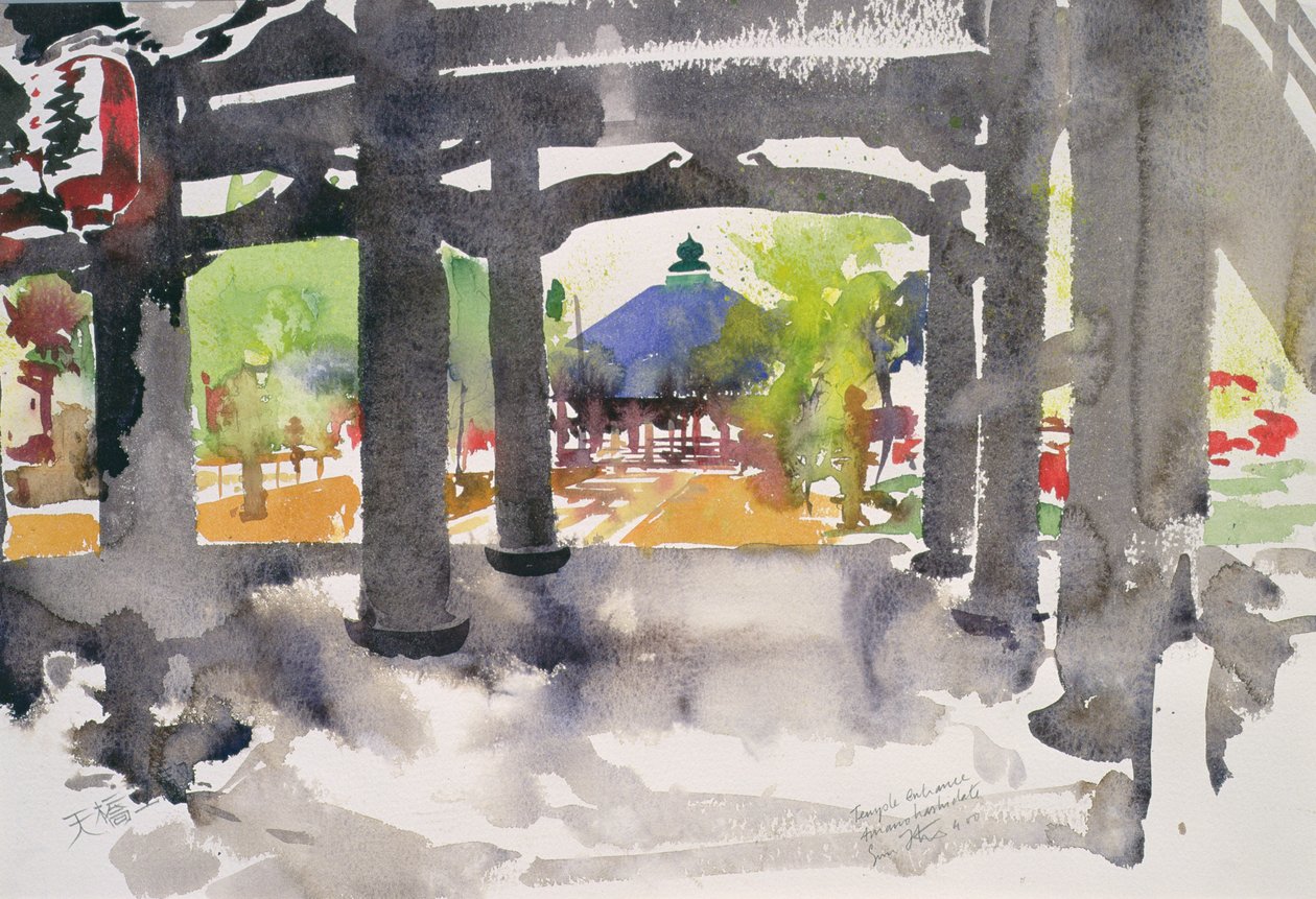 Tempel Eingang, Amanohashidate von Simon Fletcher