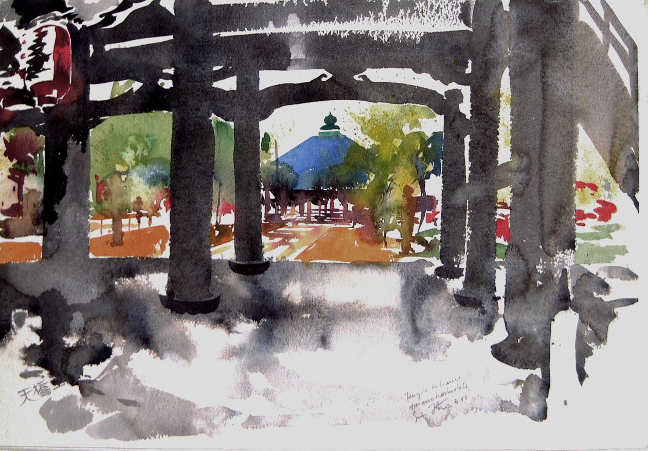 Tempel Eingang Amanohashidati, 2000 von Simon Fletcher