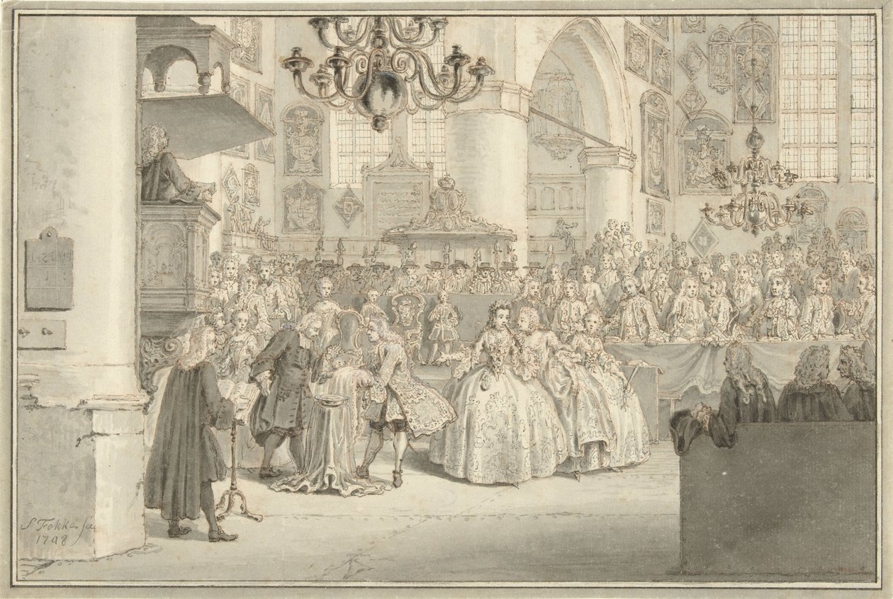 Taufe von Prinz Wilhelm V., 1748 von Simon Fokke