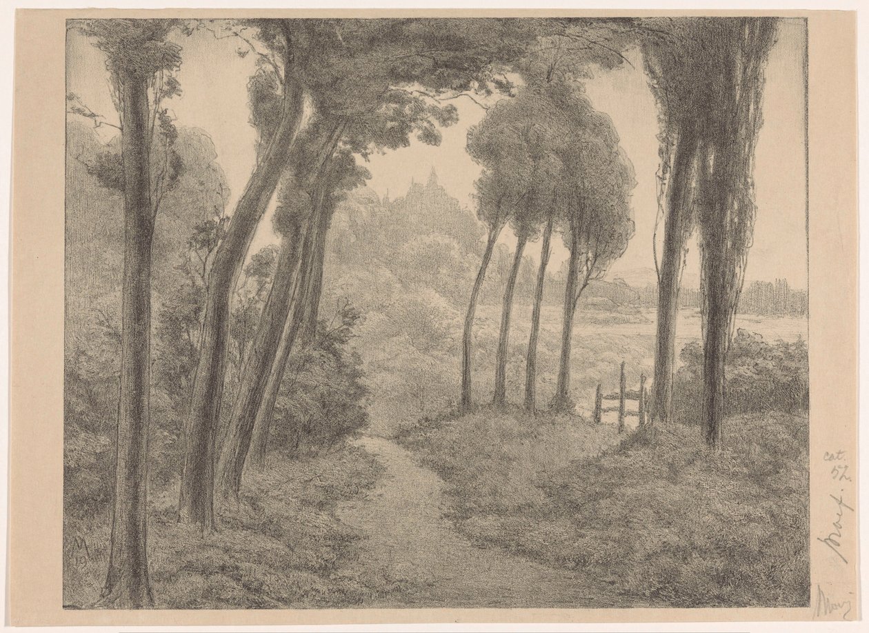 Landschaft mit Waldweg von Simon Moulijn (signed by artist)